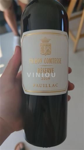 Vin Rouge sec Réserve Pichon Comtesse 2019 France Bordeaux Pauillac AOC