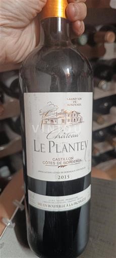 Bordeaux Castillon-côtes-de-bordeaux Château Le Plantey 2015