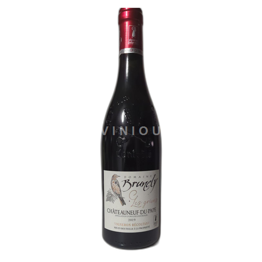 Vin Rouge sec Les Grives Domaine Brunely 2019 France Vallée du Rhône Châteauneuf-du-pape AOC