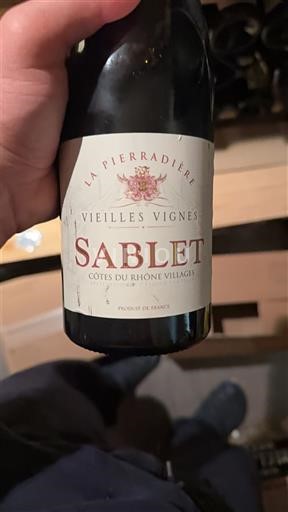 Rượu vang Rouge sec vieilles vignes La Pierradière 2020 Pháp Thung lũng Rhône Không được chỉ định AOC