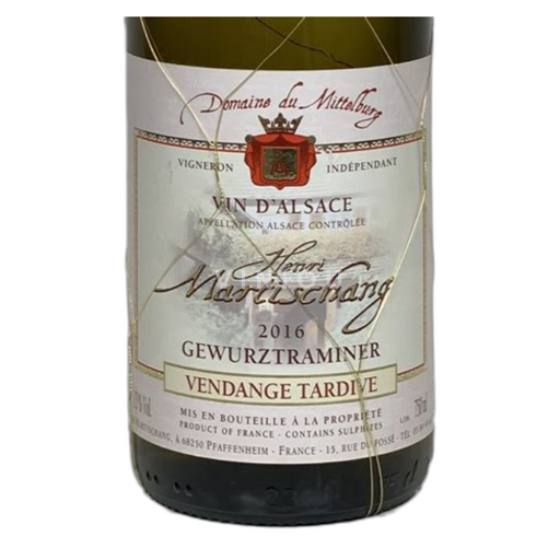 Alsace Gewurztraminer Henri Martischang Vendanges Tardives 2019