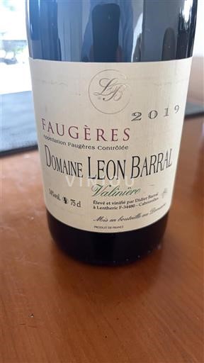 Linguadoca Faugères Domaine Léon Barral Valinière 2019
