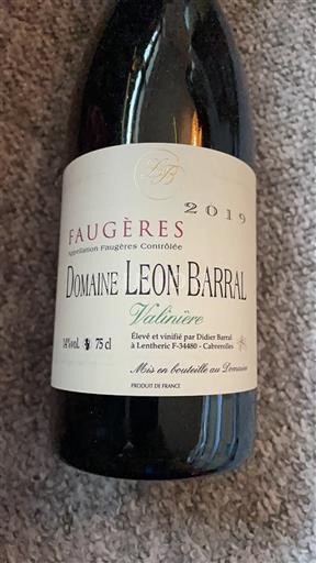 Langvedok Faugères Domaine Léon Barral Valinière 2019