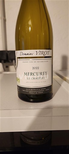 Bourgogne Mercurey Premier Cru Domaine Virot Le Chatelet 2022
