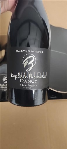 Borgoña Irancy Baptiste Bienvenu Les Climats 2020