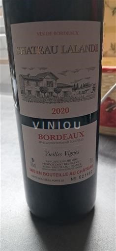 Bordeaux Château Lalande Vieilles Vignes 2020