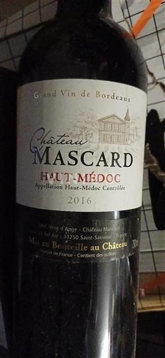 Bordeaux Haut-Médoc Château Mascard 2016