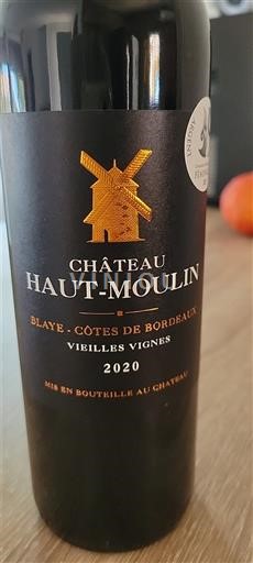 Bordeaux Blaye-Côtes-de-Bordeaux Château Haut-Moulin Vieilles Vignes 2020