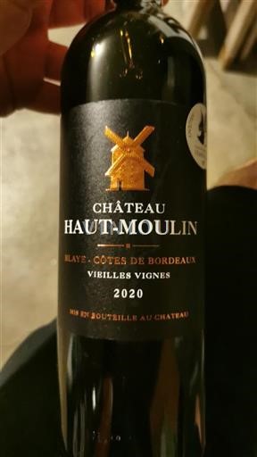 Bordeaux Blaye-Côtes-de-Bordeaux Château Haut-Moulin Vieilles Vignes 2020