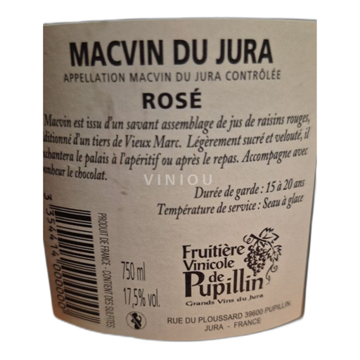 Jura Macvin-du-jura Fruitière Vinicole de Pupillin Non Millésimé