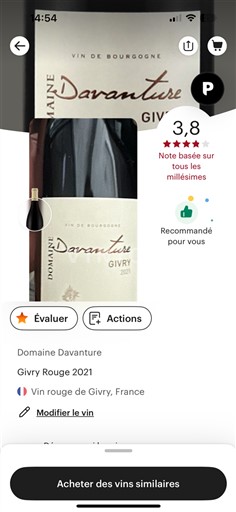 Burgundi Givry Domaine Davanture 2021