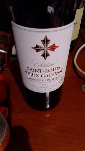 Vin Rouge sec Vieux Galvesse Château Saint-Louis 2023 France Bordeaux Lalande-de-pomerol AOC