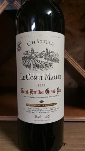 Bordeaux Saint-Émilion Château Le Comte Mallet Grand Cru 2019