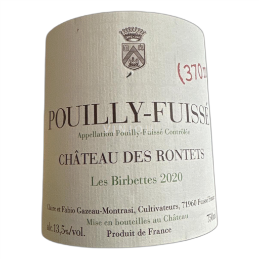 Burgundy Pouilly-Fuissé Château des Rontets Les Birbettes 2020