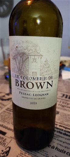 Burdeos Pessac-Léognan Château Brown Le Colombier de Brown 2019