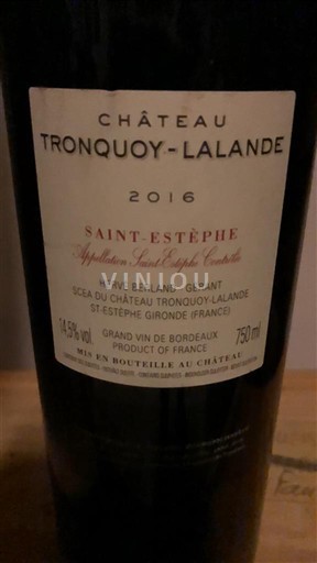Bordeaux Saint-Estèphe Château Tronquoy-Lalande 2016