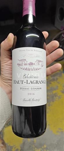 Bordeaux Pessac-Léognan Château Haut Lagrange 2016