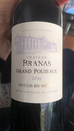 Bordeaux Moulis-en-Médoc Château Branas Grand Poujeaux 2016