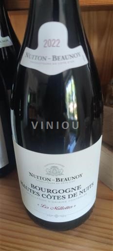 Burgundy Hautes Côtes de Nuits Nuiton-Beaunoy Les Millottes 2022