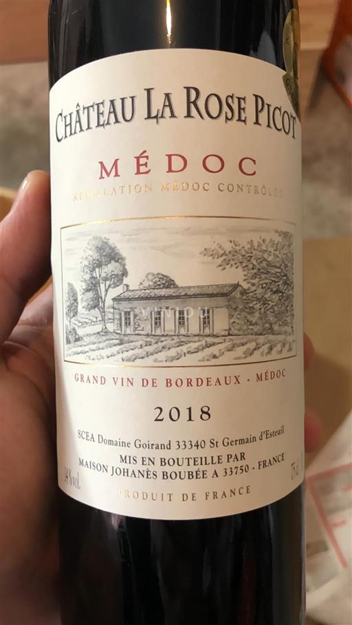 Bordeaux Médoc Château La Rose Picot 2018