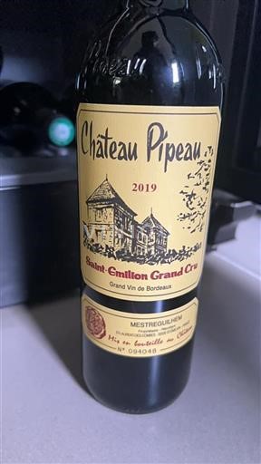 Bordeaux Saint-Émilion Grand Cru Grand Cru Château Pipeau 2019