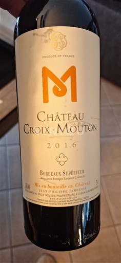 Bordoja Bordeaux Supérieur Château Croix-Mouton 2016