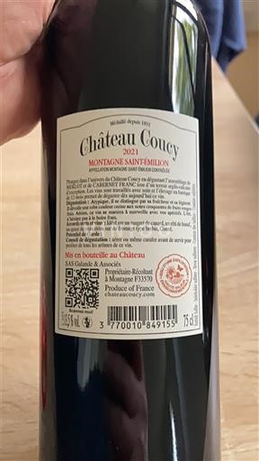 Bordeaux Montagne-saint-émilion Château Coucy 2021