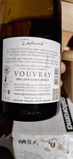 Thung lũng sông Loire Vouvray Vignoble Alain Robert Empreinte 2022