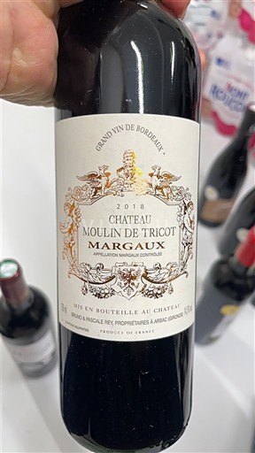 Bordeaux Margaux Château Moulin de Tricot 2018