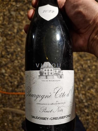 Viner Rouge sec Vaudoisey-Creusefond 2022 Frankrike Burgund Bourgogne Côte d'Or AOC