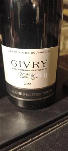 Bourgogne Givry Domaine Pelletier Hibon Vieilles Vignes 2022
