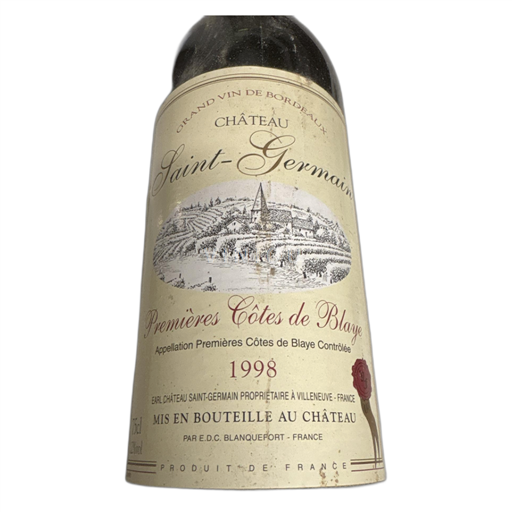 Bordeaux Ospecificerad Château St Germain 1998