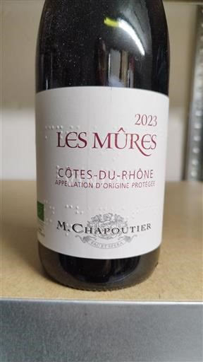 Rhônen laakso Côtes-du-rhône M. Chapoutier Les Mûres 2023