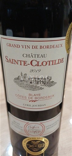 Bordeaux Blaye-Côtes-de-Bordeaux Château Sainte-Clotilde 2019