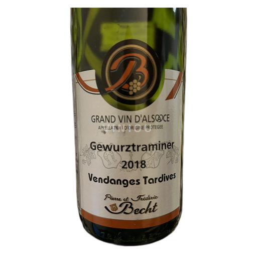 Alsasko Gewürztraminer P et F Becht Vendanges Tardives 2018
