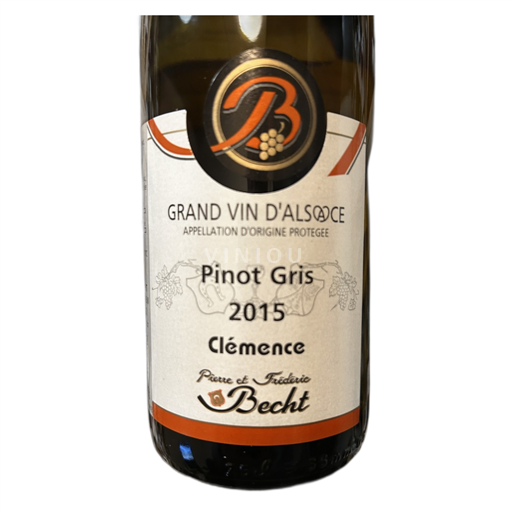 Alsácia Pinot gris P et F Becht Clémence 2015