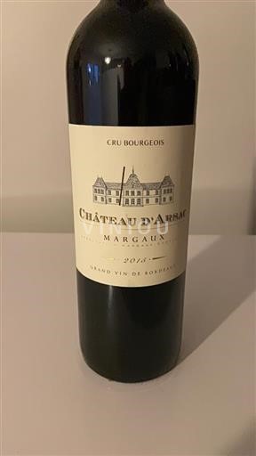 Burdeos Margaux Cru Bourgeois Château d'Arsac 2015