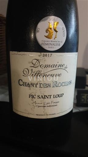 Languedoc Pic-saint-loup Domaine de Villeneuve Chant des Roches 2017