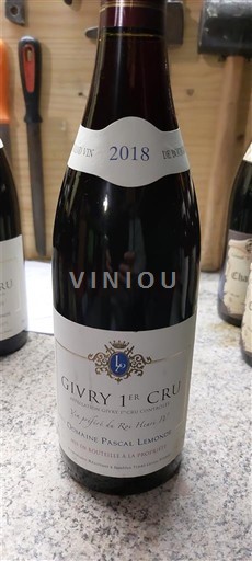 Borgoña Givry Premier Cru Domaine Pascal Lemonde 2018