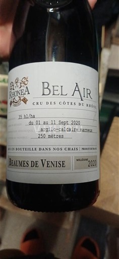 Valea Ronului Beaumes de Venise Rhoneas Bel Air 2020