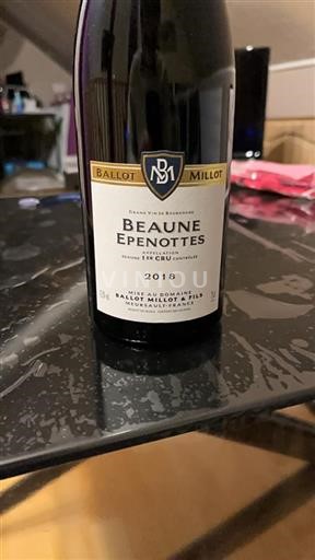Vin Rouge sec Epenottes Ballot Millot & Fils 2018 France Bourgogne Beaune AOC Premier Cru
