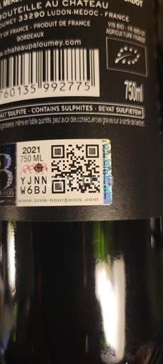 Vinhos Rouge sec Château Paloumey 2021 França Bordéus Haut-Médoc AOC