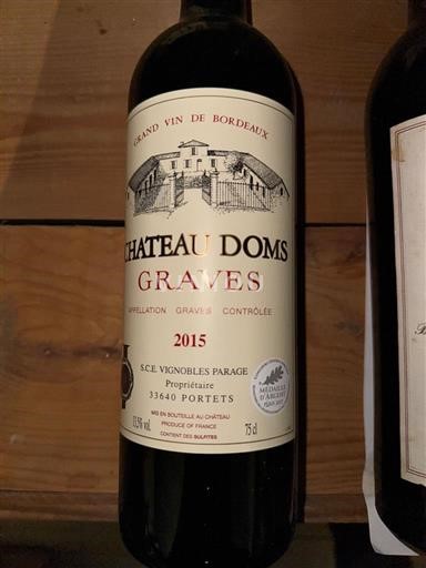 Bordeaux Graves Château Doms 2015