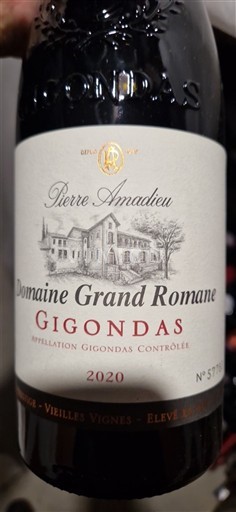Rhône Valley Gigondas Pierre Amadieu Domaine Grand Romane 2020