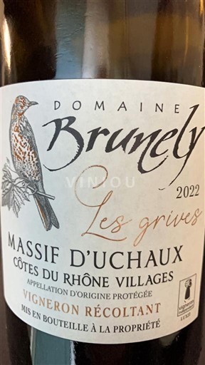 Rhône-dalen Côtes-du-Rhône-Villages Brunely Les grives 2022