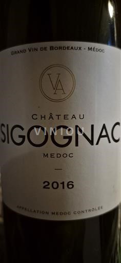 Bordéus Médoc Château Sigognac 2016
