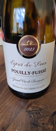 Бургундія Пуйї-Фюїсе Grand Cru Vignerons Des Terres Secrètes Esprit des Lieux 2023