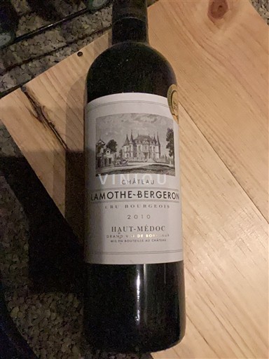 Bordeaux Haut-Médoc Cru Bourgeois Château Lamothe Bergeron 2010