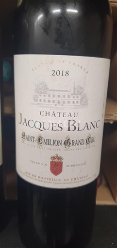 Bordeaux Saint-Émilion Château Jacques Blanc 2018