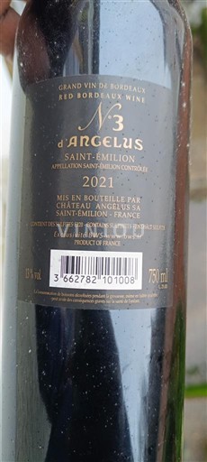Burdeos Saint-Émilion Château Angélus N°3 d'Angélus 2021